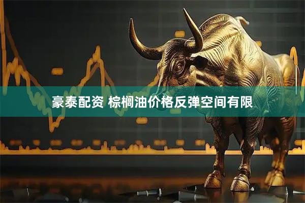 豪泰配资 棕榈油价格反弹空间有限